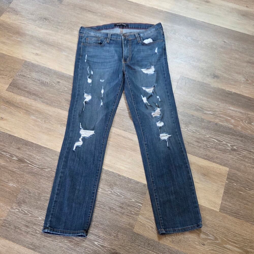 Angry‎ Rabbit Distressed Jeans Womens 29/9 Blue Straight Leg Denim Ripped